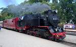 99 2321-0 der molli b�derbahn bei der einfahrt nach bad doberan,24.08.22