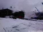 R�BB Mh 52 beim Wasser Fassen im Kleinbahn BW Putbus am 11.3.13