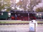 R�BB 99 4011 ist ssoeben im Bahnhof Putbus angekommen am 27.10.12