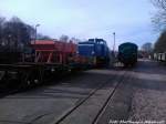 R�BB 251 901 & Schotterwagen im Kleinbahn BW Putbus am 21.4.13