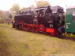 R�BB 99 1784 wird vom Fahrradwagen getrennt in Putbus am 10.5.13