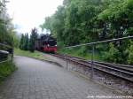 R�BB 99 4802 bei der Einfahrt in den Endbahnhof Lauterbahc Mole am 26.5.13