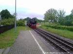 R�BB 99 1784 als Schlusslicht & Schublok unterwegs nach Putbus / Hier ist der Zug gerade am Gro�bahnbahnhof Lauterbach (R�gen) Durchgefahren am 26.5.13