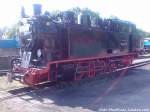 R�BB 99 4011 war noch vor wenigen Stunden im Einsatz, nun steht sie Abgestellt am Kleinbahn BW Putbus am 30.5.13