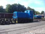 199 008-4 der Pre�nitztalbahn bei der R�BB abgestellt am 5.8.13