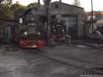 R�BB 99 1782 & 99 1781 im Kleinbahn BW Putbus am 23.8.13