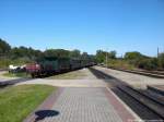 R�BB 99 4011 bei der ausfahrt aus Putbus nach G�hren udn hat als Letztes noch einen Vollbeladenen Kohlewagen im Schlepptau am 26.8.13