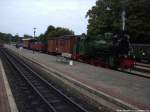 R�BB Mh 52 mit dem Sonderzug im Bahnhof Putbus am 30.8.13