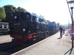 Kurzer Halt f�r 99 4011, da erst noch 251 901 den Platz f�r 99 4011 Frei machen musst in Putbus am 6.9.13