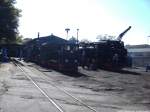 Blick aufs Kleinbahn BW Putbus, wo sich Mh 53 / 99 4802 / Mh 52 / K�f 6003 & 99 1784 Bestens zu diesem Foto sich zusammen stellen am 6.9.13