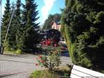 Blick auf die R�BB 99 4011 vom Gleis 4 im Bahnhof Putbus am 17.9.13