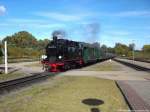 R�BB 99 4011 aus Ostseebad G�hren bei der Einfahrt in Putbus am 30.9.13