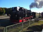 R�BB 99 1781 mit ziel Ostseebad G�hren bei der Ausfahrt aus Putbus am 2.10.13