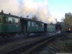 99 608 als P108 mit ziel Ostseebad G�hren nei der Ausfahrt aus Putbus am 14.10.13