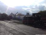 Blick auf die R�BB K�f 6003, 99 4801 & 99 4011 im Kleinbahn BW Putbus am 29.10.13