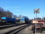R�BB 251 901 bei der rangierarbeit im Kleinbahn BW Putbus am  20.3.14
