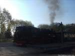 R�BB 99 1781 mit Ziel Ostseebad G�hren im Bahnhof Putbus am 30.4.14