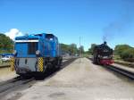 R�BB 251 901 und 99 1782 im Bahnhof Putbus am 15.6.14