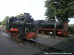 R�BB 99 4802 und 99 4633 im Kleinbahn-BW Putbus am 29.5.15