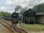 50 3501 abgestellt und R�BB 99 4011 unterwegs nach Lauterbach Mole am 30.5.15