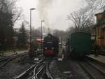 99 4632 der R�BB im Bahnhof Ostseebad G�hren am 23.12.18