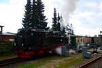 99 783 verl�sst den Bahnhof Putbus in Richtung Ostseebad G�hren am 17.4.24