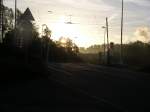 Bahn�bergang Blumenstra�e in Richtung Sonne.