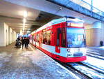 HAVAG Wagen 627 mit ziel Büschdorf an der Haltestelle Hauptbahnhof am 21.3.18