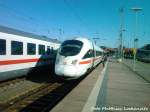 BR 411 als ICE 1507 mit Ziel M�nchen Hbf im Bahnhof Stralsund Hbf am 25.5.12