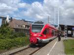 mit Gro�er Ausnahme habe ich mich doch mal �berredet diesen einen Stadler Flirt am Bahnhof Stralsund-R�gendamm am 21.8.13 zufotografieren