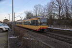 Triebwagen 874 verl�sst als S4 nach Leingarten gerade Bretzfeld am 21.1.2024