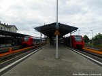 622 030 / 530 und 622 526 / 026 im Bahnhof Gr�nstadt am 2.6.16