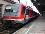 BR 628 im Doppelpack als RE6 mit Ziel L�beck Hbf im Bahnhof Bad Kleinen am 13.4.13