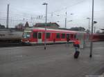 BR 628 mit ziel Stetin (PL) im Bahnhof Angerm�nde am 14.2.14
