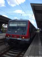 628 652 als RE6 mit ziel B�tzow im Bahnhof G�strow am 15.7.14
