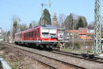 629 002 / 628 902 mit ziel Lindau Insel (ehemals Lindau Hbf) bei der Durchfahrt am Bahn�bergang Aeschacher Ufer m 24.3.21
