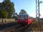 LVT 172 001 und 172 601 beim einfahren in den Bahnhof Bergen auf R�gen am 23.8.14
