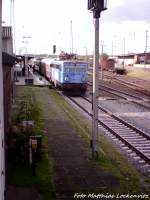 �BB Lok 1042 520-8 von Der Fu�g�ngerbr�cke in Bergen auf R�gen Fotografiert am 27.10.12