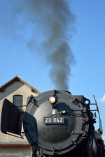 Blick auf die Rauchkammer der 23 042 whrend den Bahnwelttagen 2016