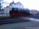 Mecklenburgische Bderbahn  Molli  99 2321-0 im Bahnhof Bad Doberan am 13.4.13 