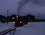 99 1785-7 der Fichtelbergbahn steht am 04.01.15 in Oberwiesenthal.