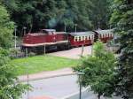 199 874-9 bei der Ausfahrt aus dem Bahnhof Alexisbad am 29.