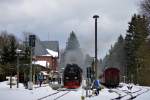 99 7247-2 beim Umfahren ihres Zuges in Drei-Annen-Hohne am 03.04.2015.(1)