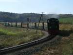 99 1782 kam von Putbus an der bekannten Seramser Kurve,am 15.Oktober 2011,an.