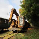 Ein Bagger abgestellt in Putbus am 11.Okt.2013