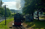 99 1784-0 mit P 102 bei der Ausfahrt aus Sellin Ost am 19.07.2016