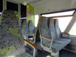 Sitzlandschaft in einem Agilis Triebwagen.