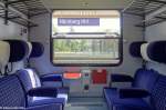 Das gem�tliche 1.Klasse Abteil eines Wagens der Bauart ABnrz 403.
Aufgenommen im Mai 2014 in einem RE N�rnberg-Stuttgart.