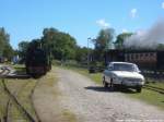 R�BB Mh53 und 99 4011 und ein Wartburg 1000 beim Bahnhofsfest  in Putbus am 15.6.14