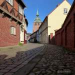 Lüneburg - Gasse mit Kopfsteinpflaster.